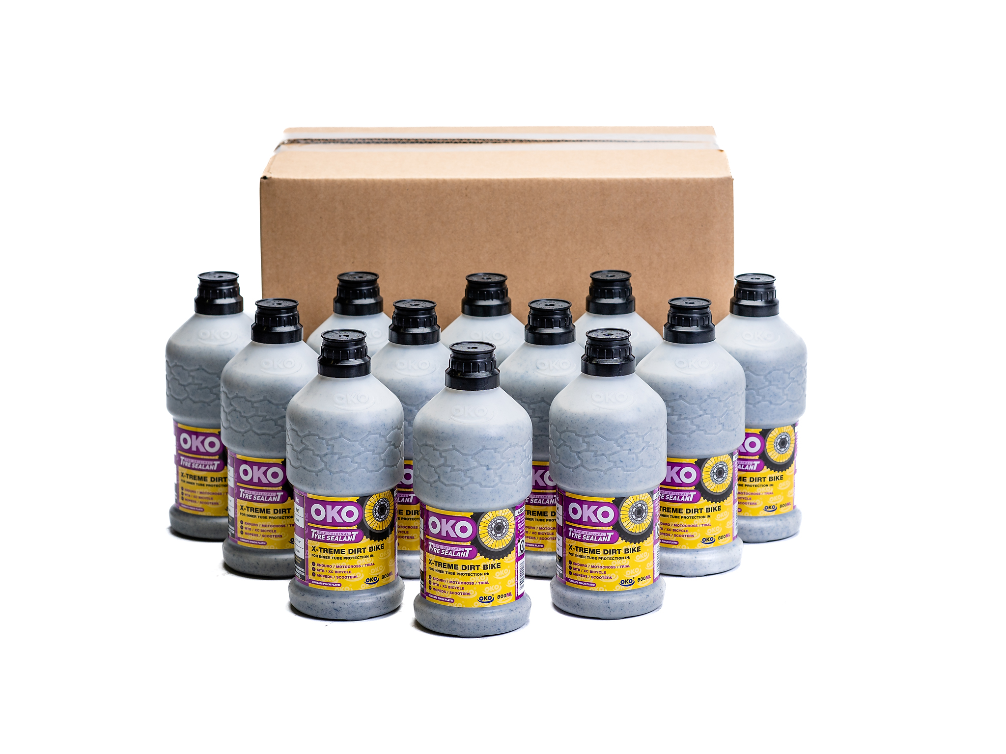 OKO OKO098 X-Treme Dirt-Bike Tyre Sealant, 12 x 800ml - Seals Punctures Up to 7mm