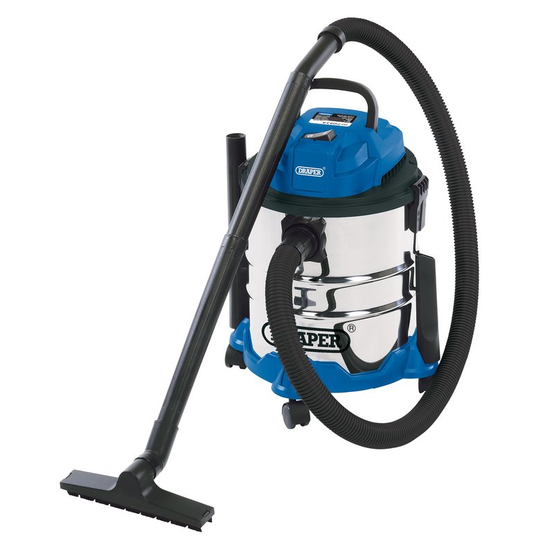 Draper 20515  Wet and Dry Vacuum Cleaner with Stainless Steel Tank, 20L, 1250W