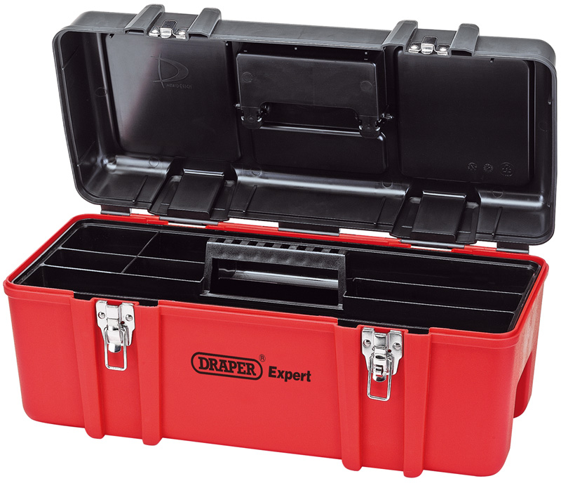 Draper 27732  Plastic Tool Box with Tote Tray, 580mm