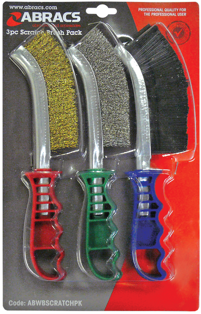 Abracs 3pc Abracs Scratch Brush Pack of 1, ABWBSCRATCHPK