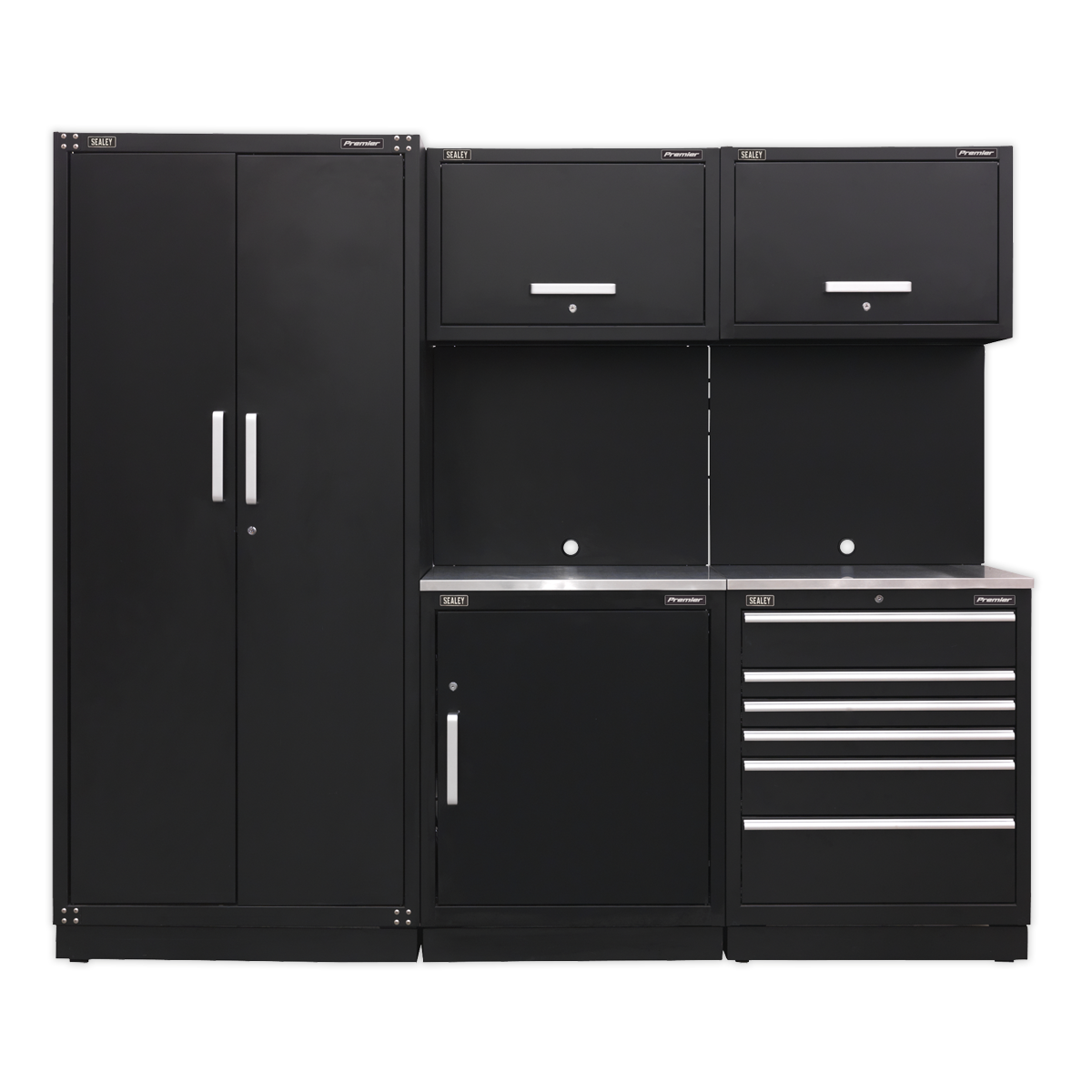 Sealey APMSCOMBO1SS APMSCOMBO1SS Premier 2.5m Storage System - Stainless Worktop
