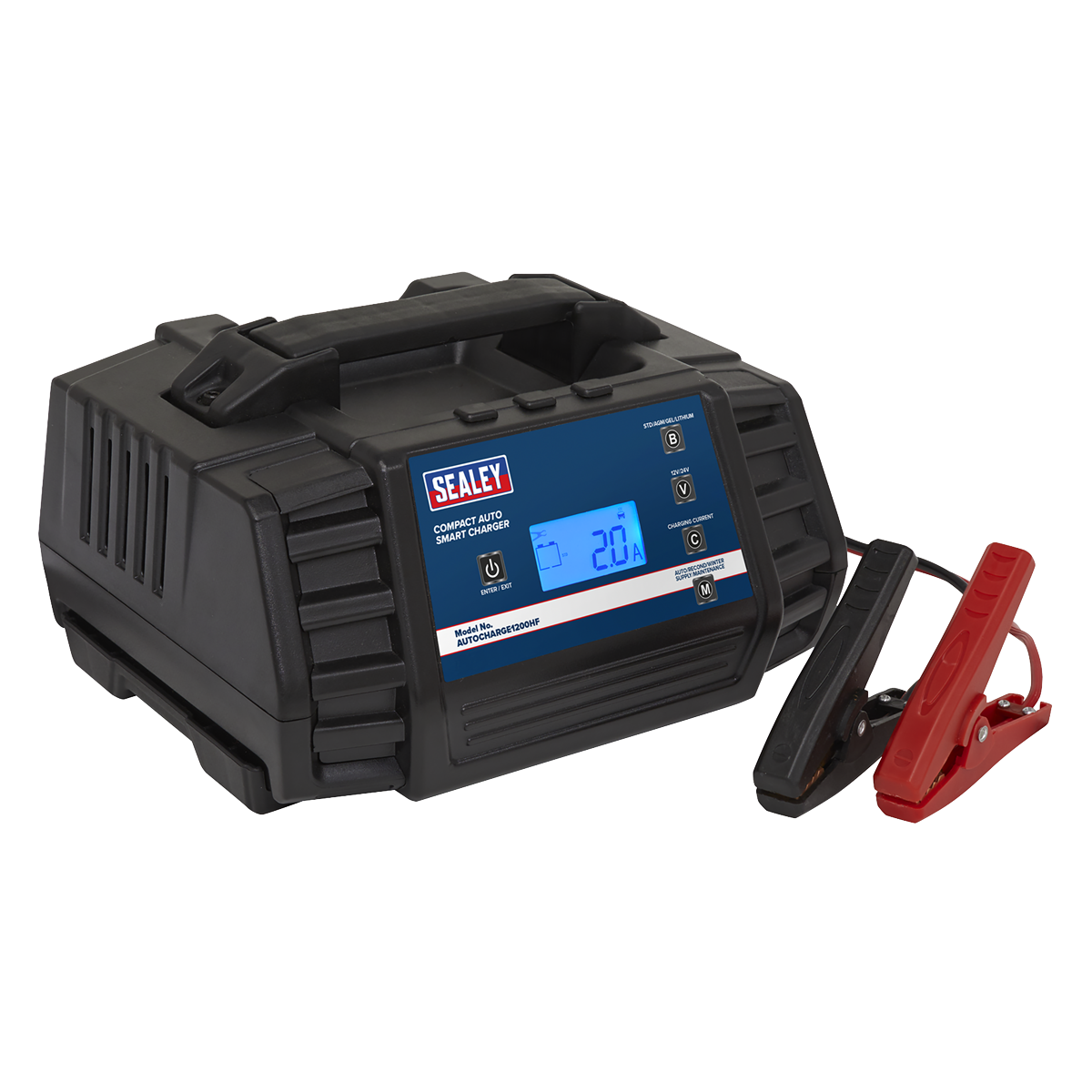 Sealey AUTOCHARGE1200HF Compact Smart Charger & Maintainer 12A 9-Cycle 12/24V - Lithium