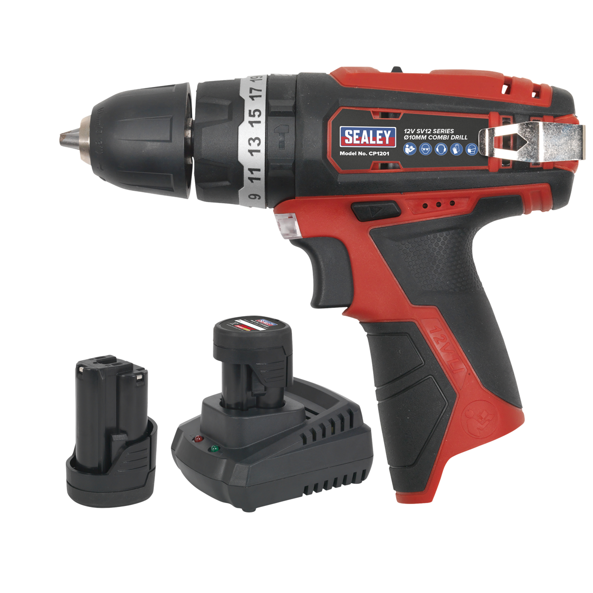 Sealey CP1201KIT Hammer Drill/Driver Kit Ø10mm 12V SV12 Series - 2 Batteries