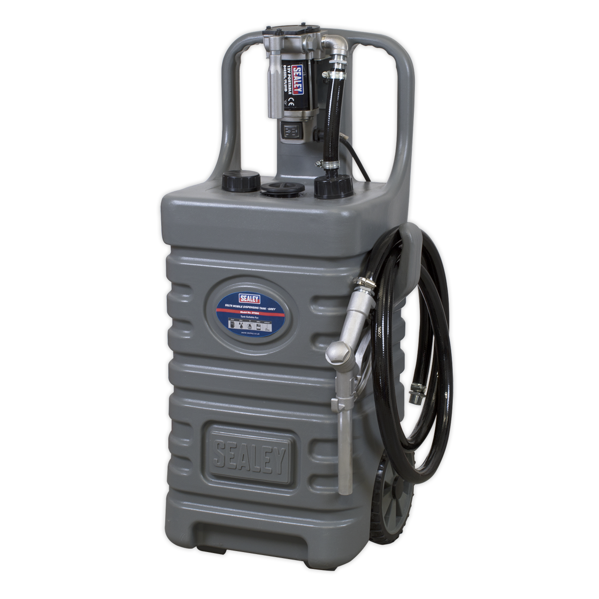 Sealey DT55GCOMBO1 Mobile Dispensing Tank 55L with Diesel Pump - Grey