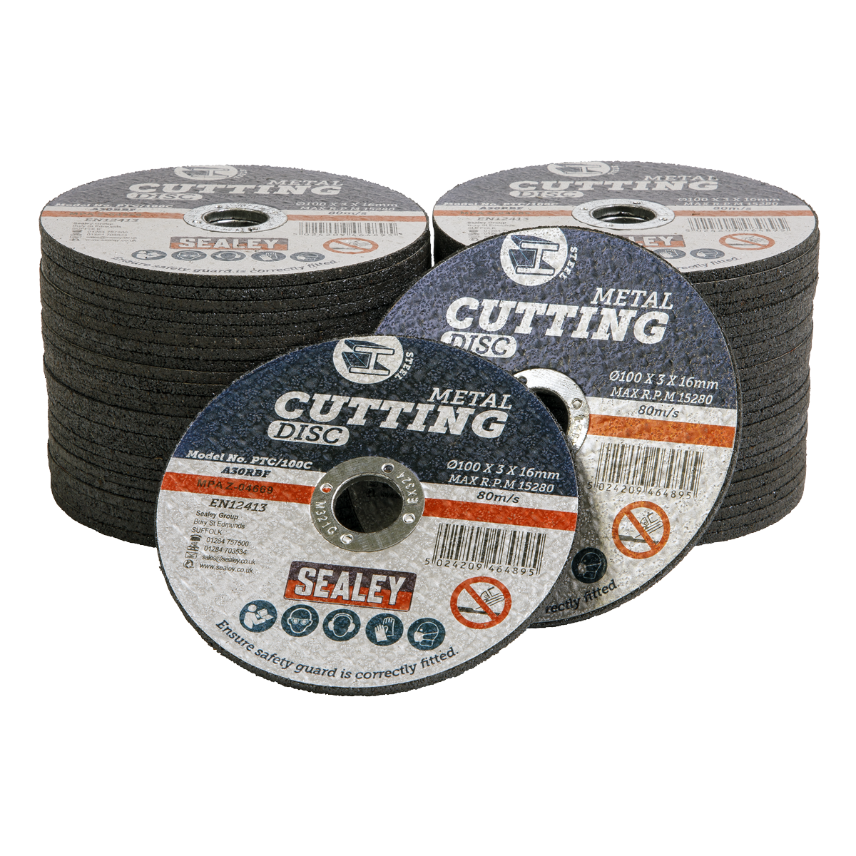 Sealey Cutting Discs, Ø100x3mmØ 16mm Bore - Pack of 50, PTC/100C50
