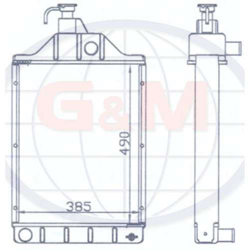 Radiator - Copper Brass core for MASSEY FERGUSON Tractor, G&M Radiator-11185